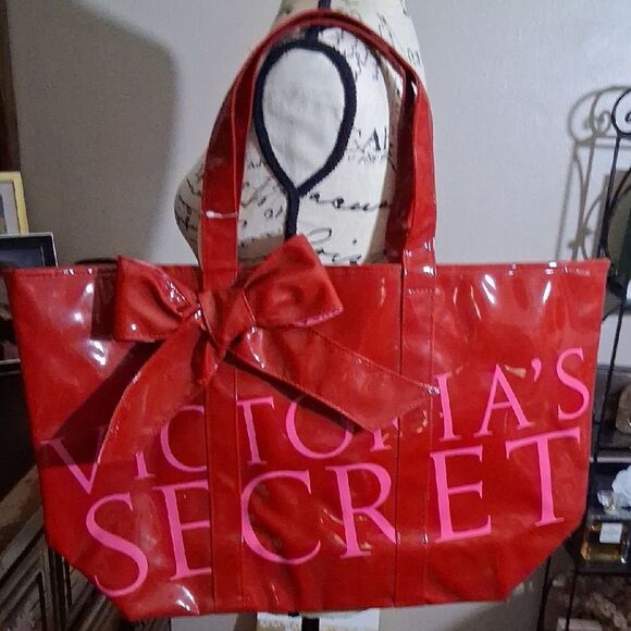 Victoria's Secret Red and Pink Tote Bag - Picture 1 of 7